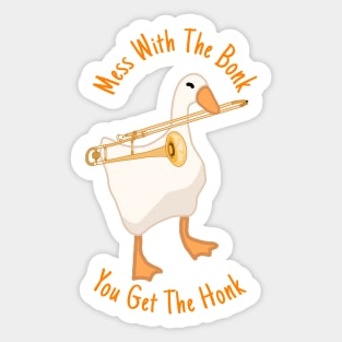 Combative Trombone Goose Sticker